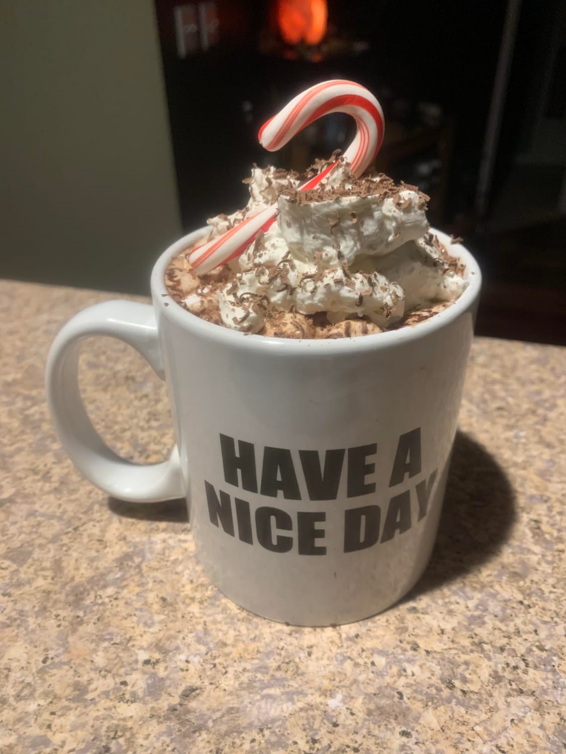 I made Peppermint Hot Chocolate to appease the snow gods and bring us a winter wonderland.