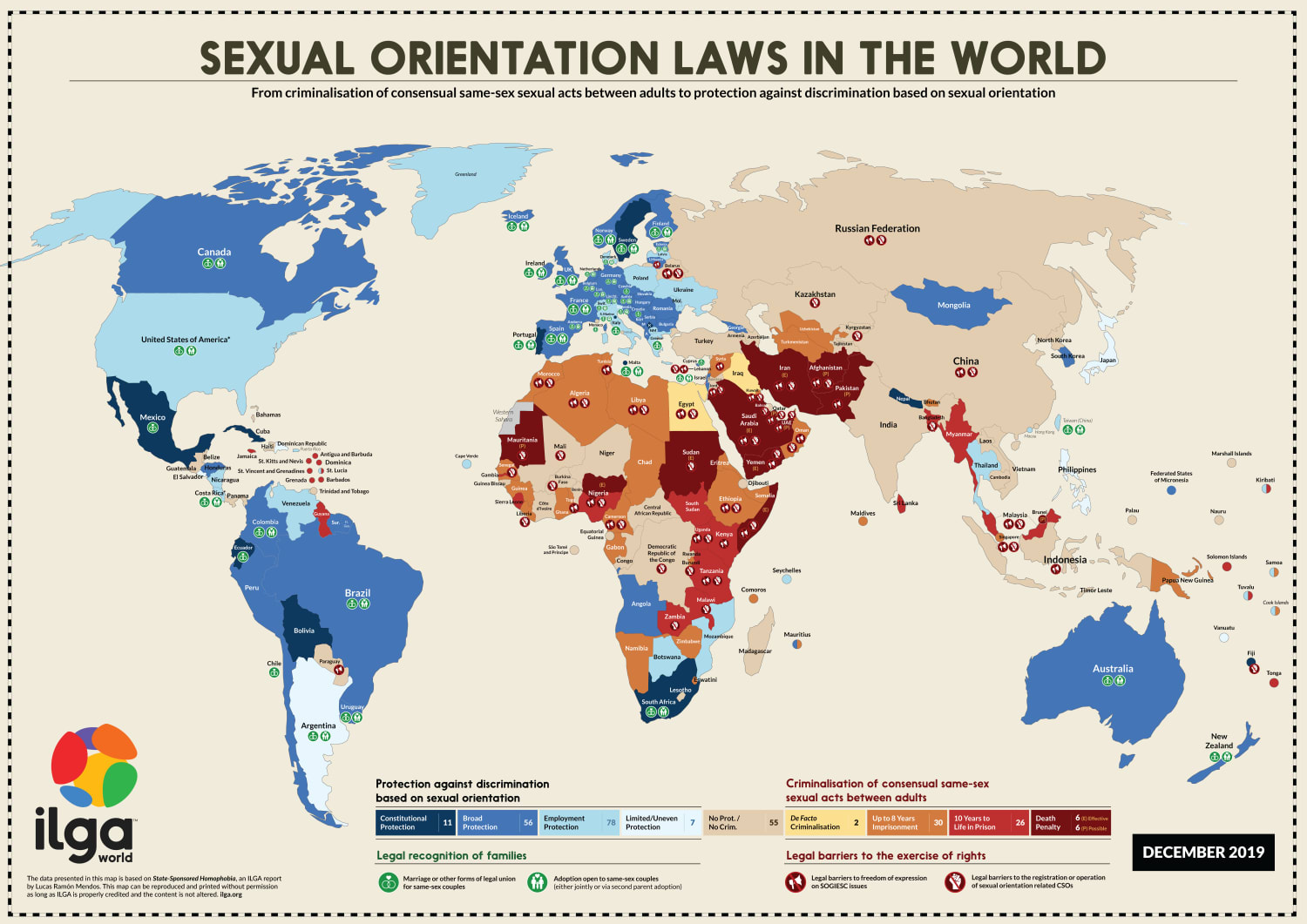 Map Shows Where It's Illegal to be Gay