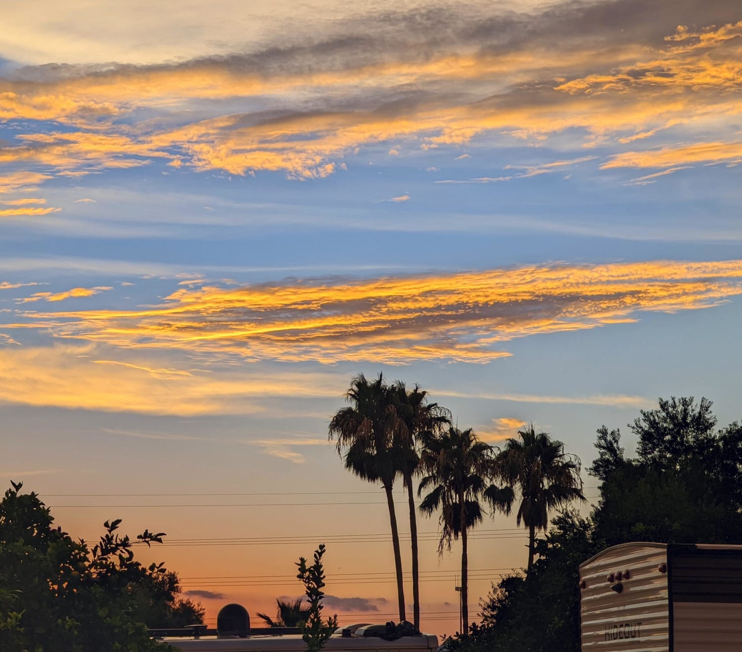 Sunset over the Tucson KOA.