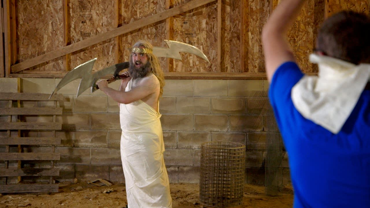 Zeus Takes on Cronus with an Electrified Blade | Big Giant Swords