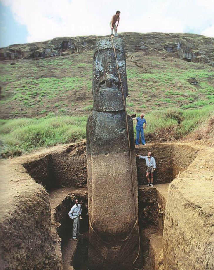 Beneath the Easter Island Heads.