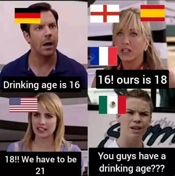 Legal drinking age.
