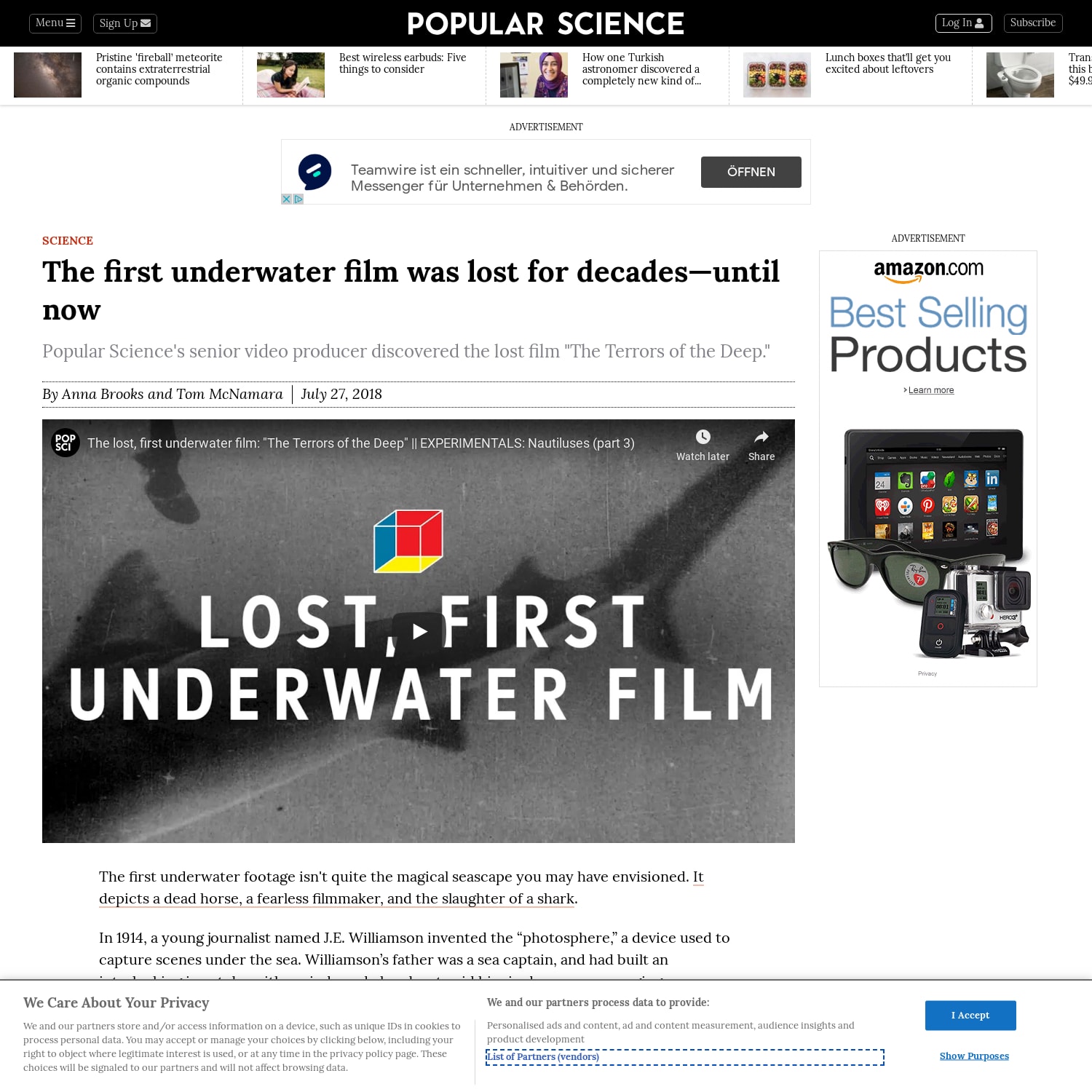 The first underwater film was lost for decades—until now