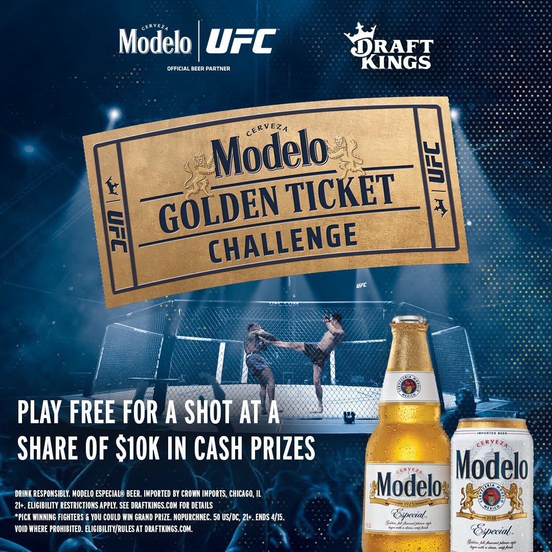 Compete for free in the Modelo Golden Ticket Challenge UFC271 edition for a shot at a share of $10,000 in cash prizes! Play for free now at