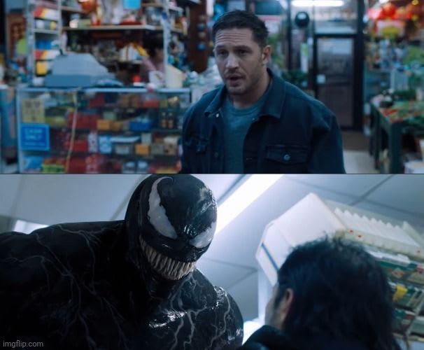 In the movie "Venom," the symbiote tells Eddie that he wants chocolate before eating the mugger's head In the comics, the symbiote needs phenethylamine to survive — which can be found in chocolate and the human brain