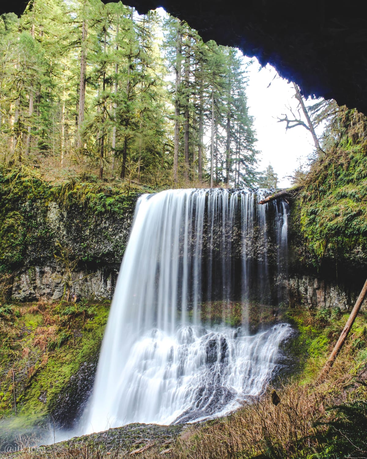 Waterfall viewed from a cave, Silver Falls State Park, Oregon @itk.jpeg