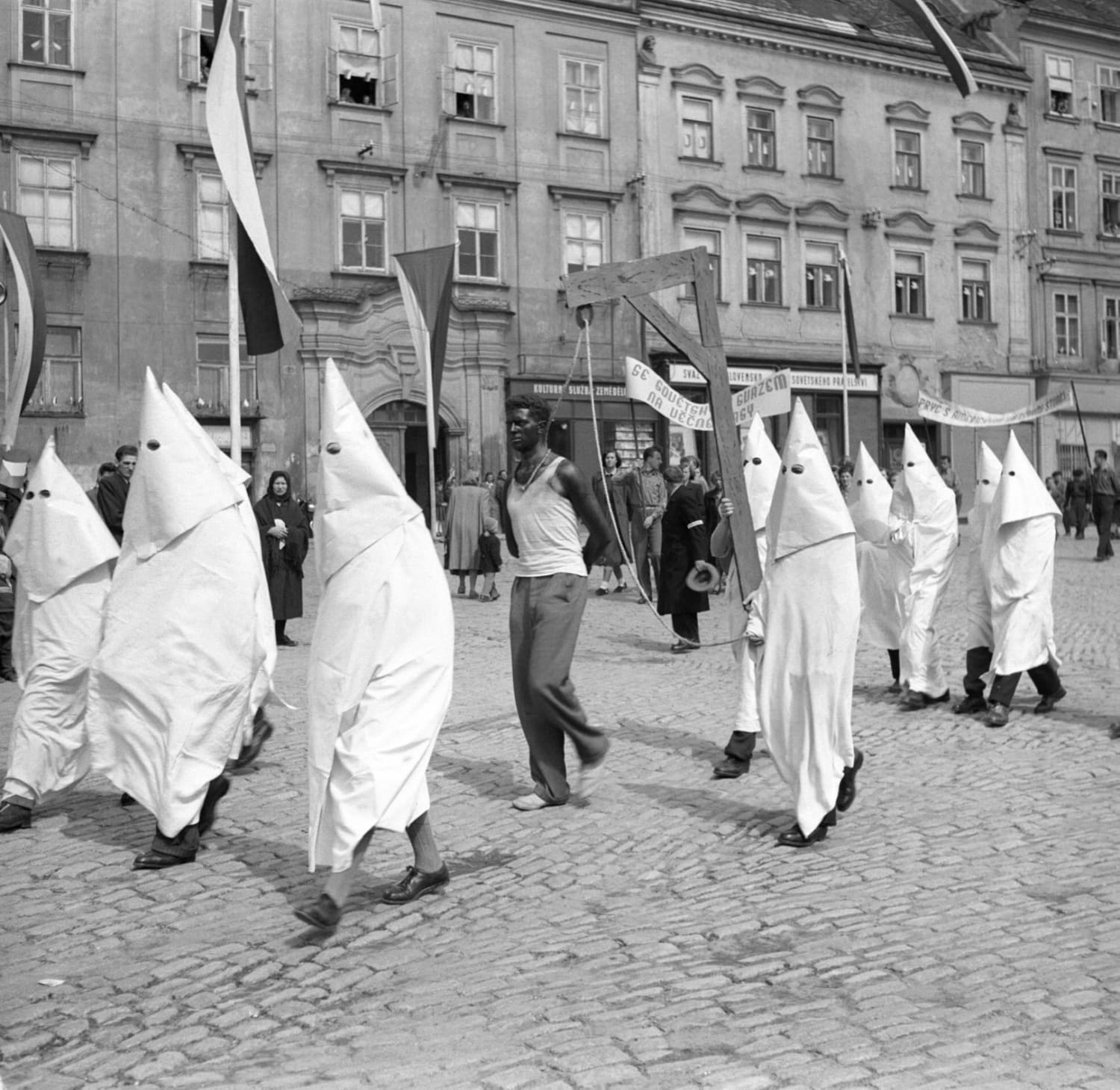 Demonstration denouncing Ku-Klux Klan, Znojmo, Czechoslovakia, May 1st 1951