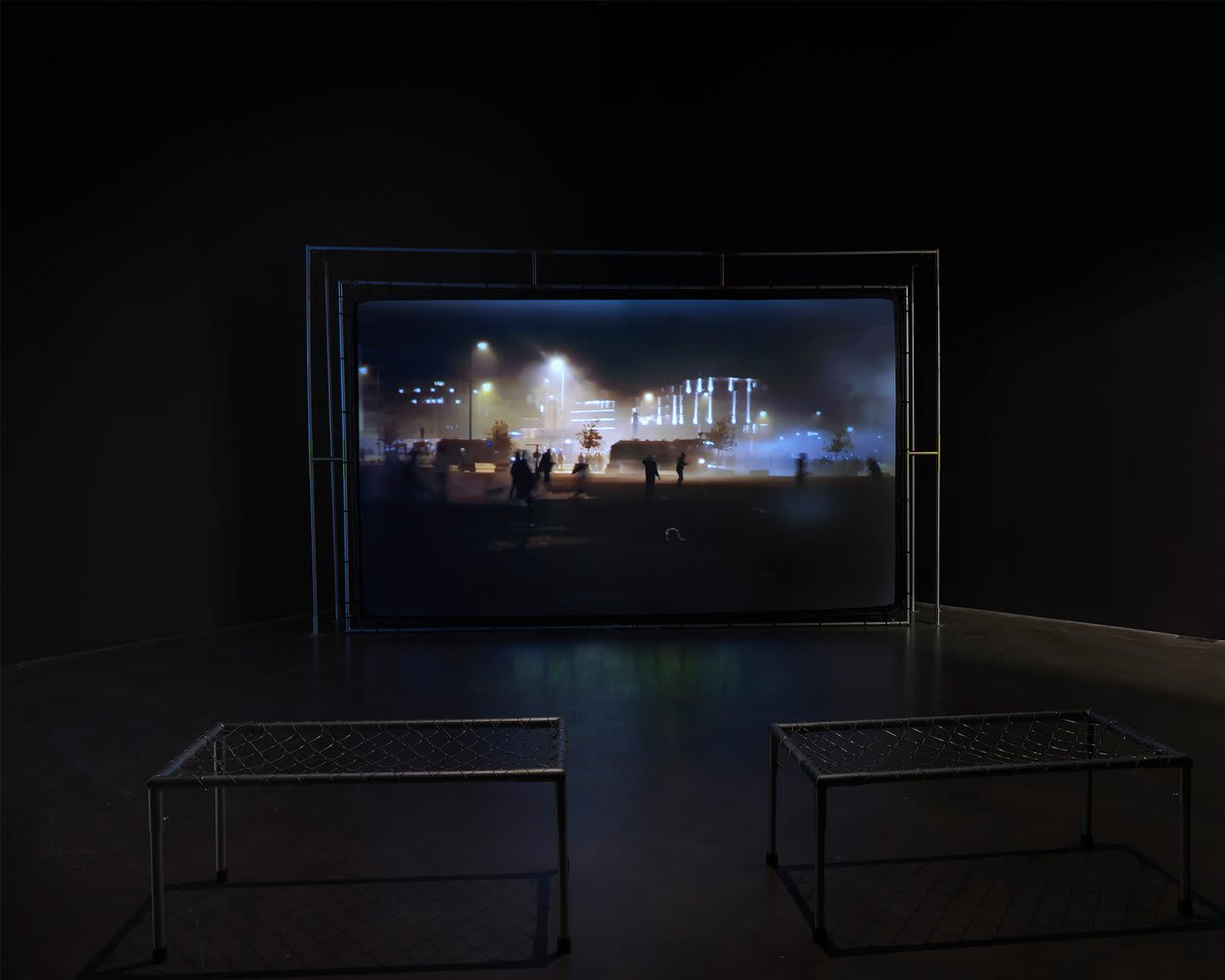 Haig Aivazian's "All of Your Stars Are but Dust on My Shoes" (2021) considers issues of surveillance and control in Lebanon, with a focus on the October 17, 2019 uprisings in response to rising unemployment and poverty, corruption, and government restrictions.