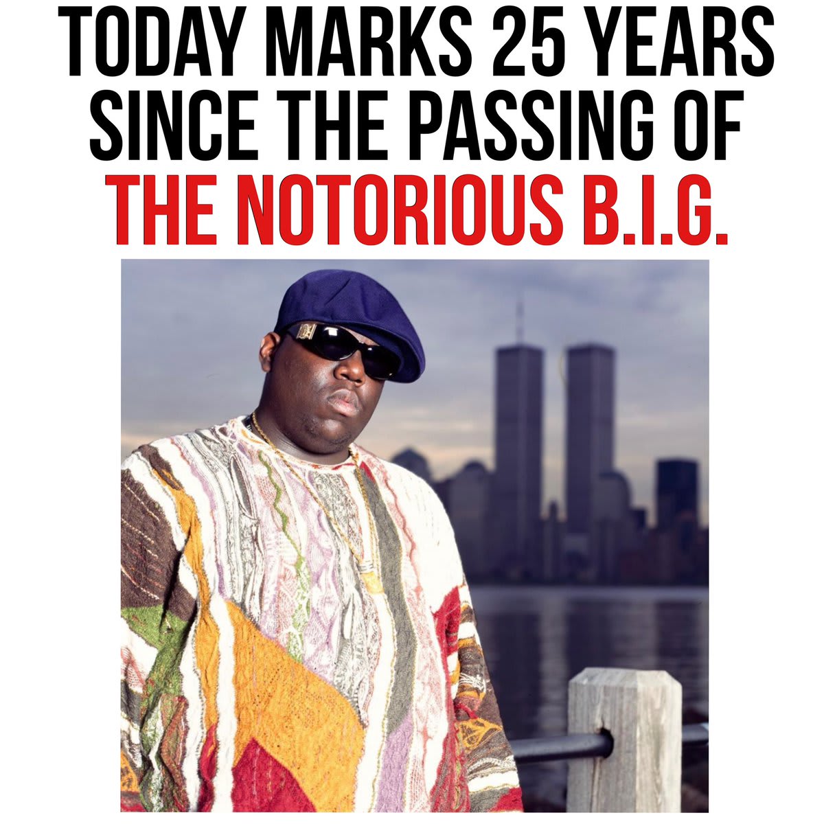 Today marks 25 years since the passing of #TheNotoriousBIG. Our thoughts and prayers are with his family and friends. Comment your favorite song of his below. 🙏 RIPBIG 📸: