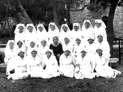 22 women graduate from the Nurses’ Training Institute at Rothschild Hospital in Jerusalem, the first women to receive nursing degrees in Mandatory Palestine. The diplomas were distributed by Lady Beatrice Samuel, wife of the British High Commissioner, Herbert Samuel.