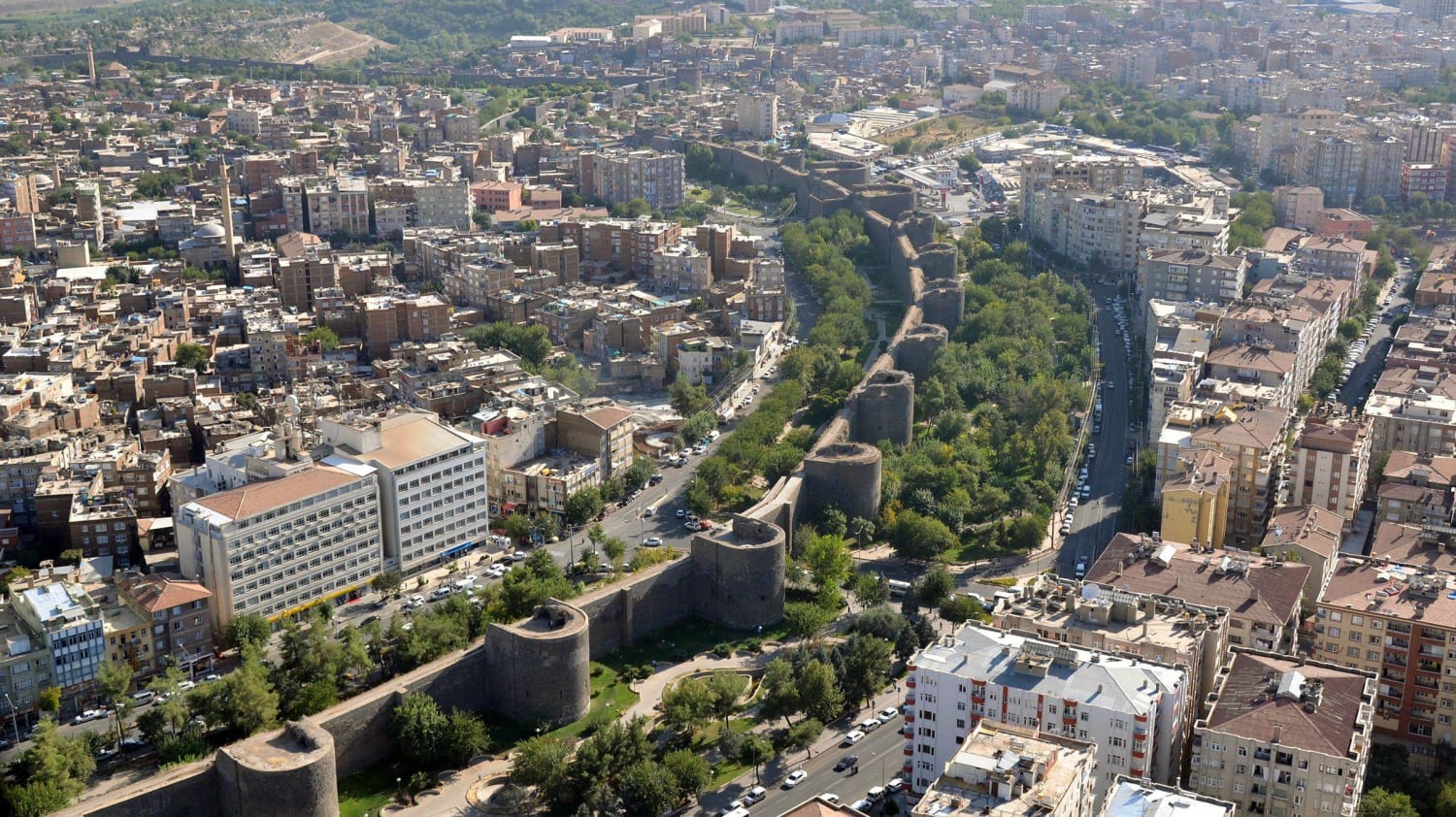 The city walls of Diyarbekir, southern Turkey, one of the great historic cities of the Near East and a centre of Assyrian, Armenian and Kurdish civilisations. Built by Roman emperors between 367 and 375, they are the longest and widest continuous city walls anywhere in the world.
