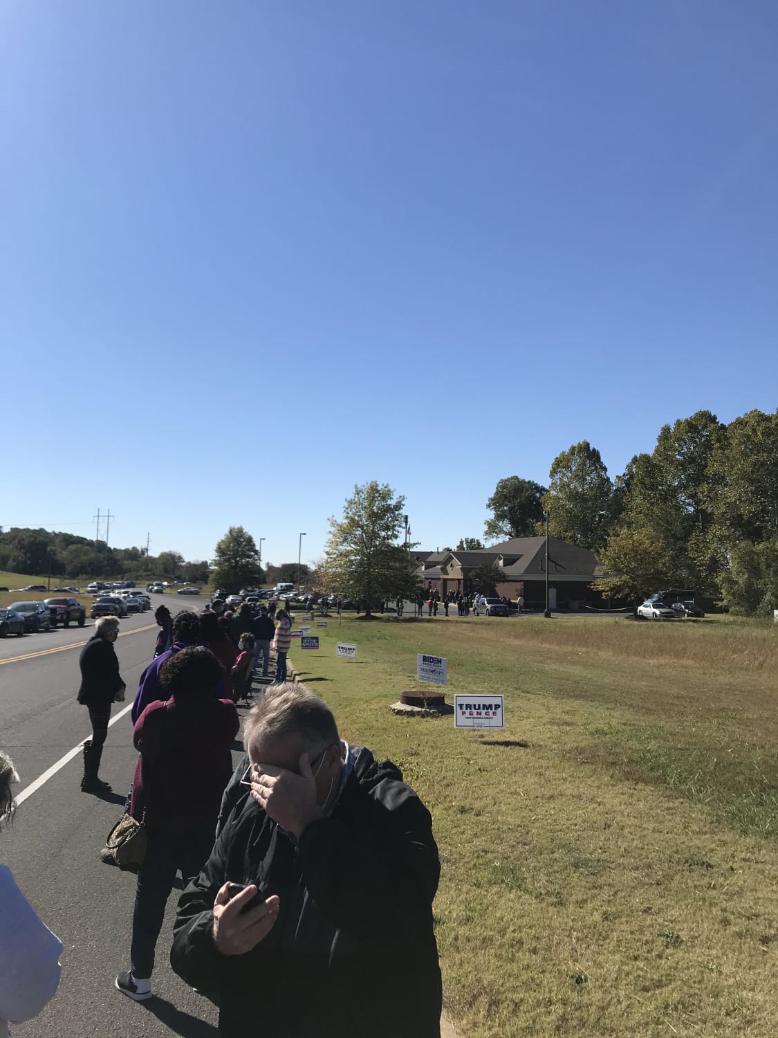 Voting in Mississippi where there is no early voting. Lines are a bit long today