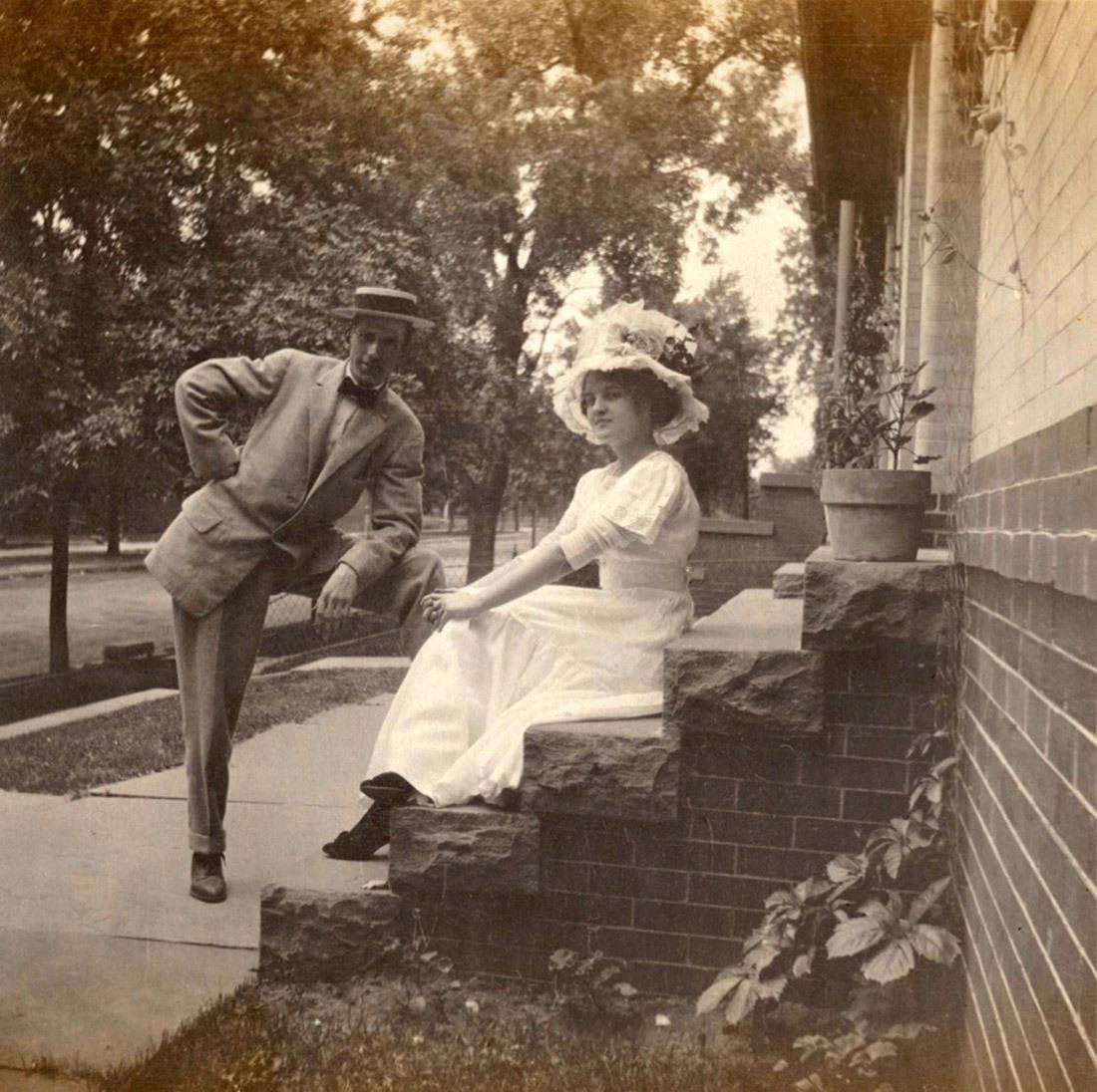These are stylish cousins George Engel and Lea Penman in 1912 Denver CO. Lea went on to have a stage and screen career. She died in 1962.