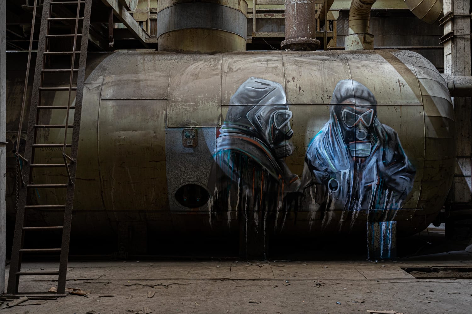 end times (graffiti inside abandoned power plant)