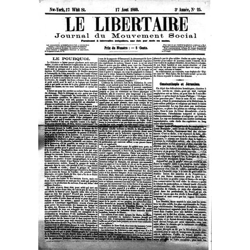 OtD 27 Dec 1821 French anarchist communist poet Joseph Déjacque was born. He was the first recorded person to employ the term "libertarian" for his views in a letter criticising Pierre-Joseph Proudhon for his sexism and his support of a market economy.