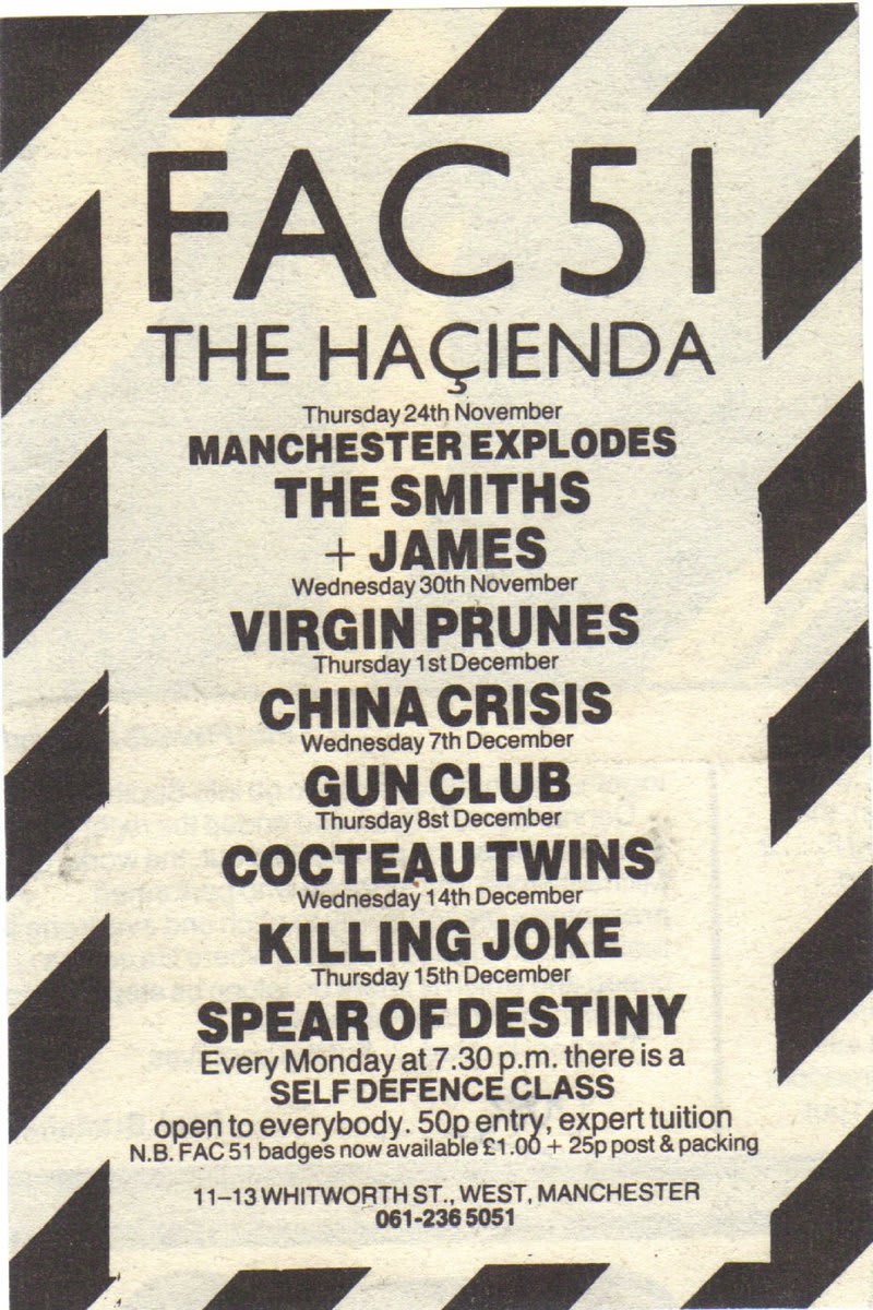 Well you laugh, but every Monday at 7.30pm The Hacienda had a self-defence class...