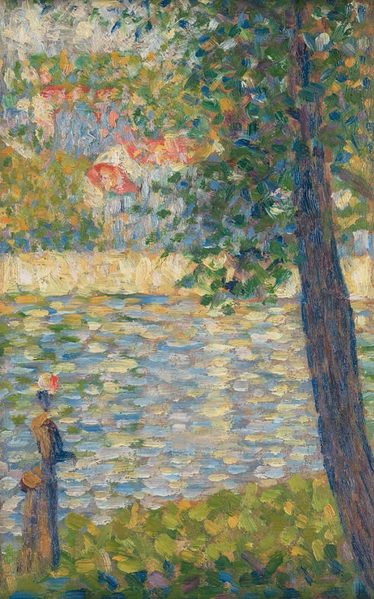 A morning walk with Seurat Painted on site, following the long-established tradition of the plein-air oil sketch, this miniature landscape may have been a preliminary study for a larger piece.