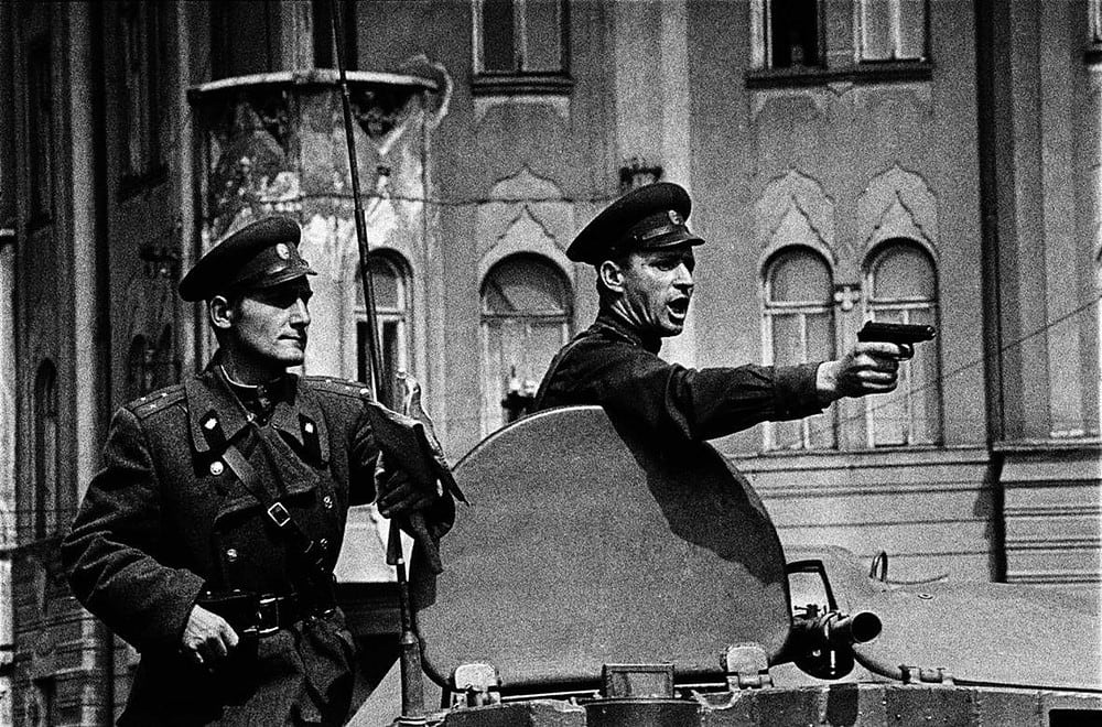 Officers of the Soviet Army in Bratislava, Czechoslovakia. Photo by Ladislav Bielik, 1968