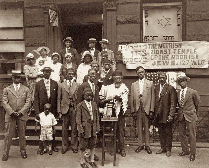 African-American Jews outside the Moorish Zionist Temple, Harlem, NY, 1929