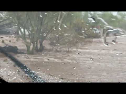 Road Gets Submerged in Water and Shed Gets Washed Away Due to Monsoon Rains in Arizona - 1213015
