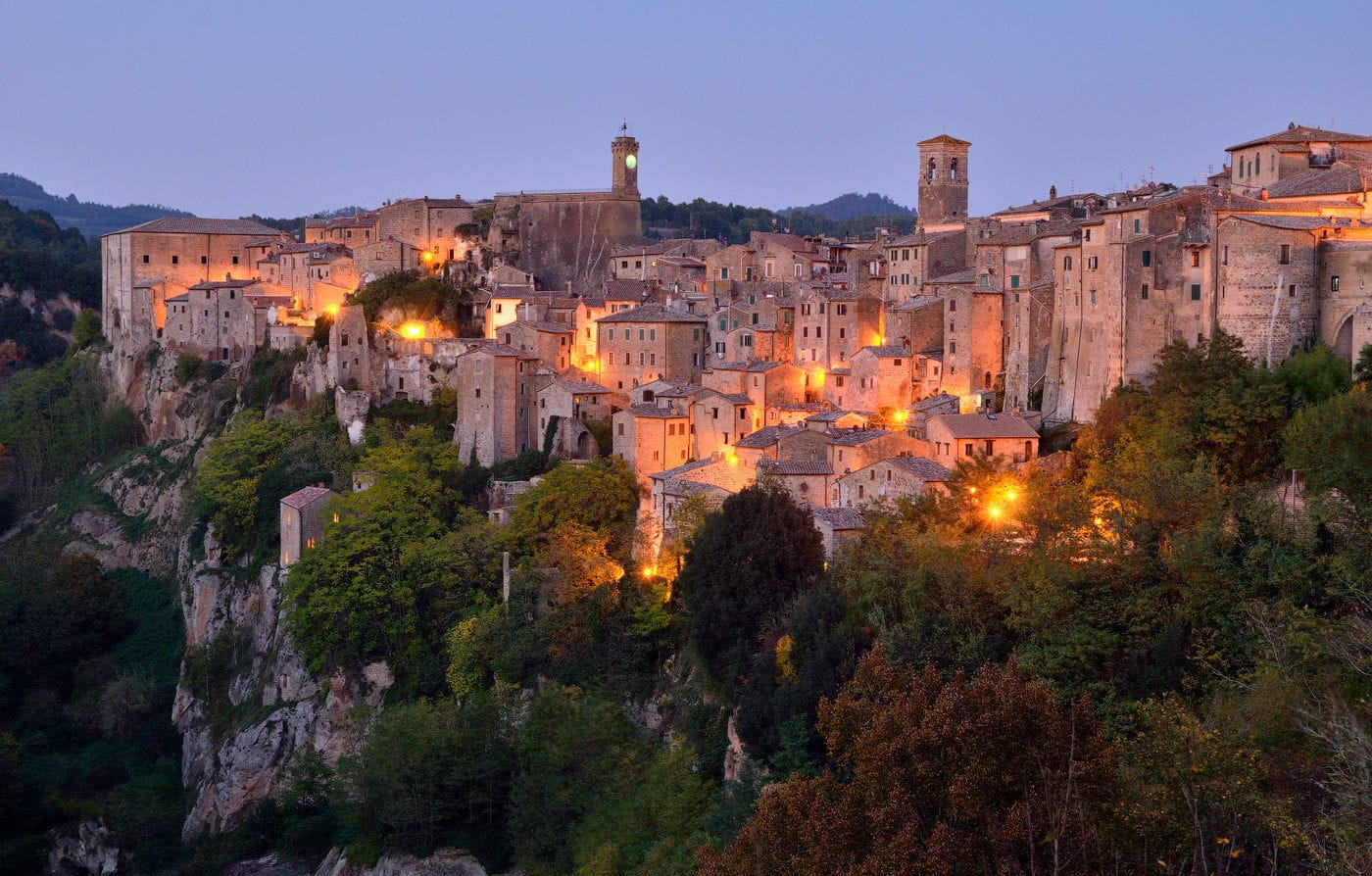 The ancient hill town of Sorano in southern Tuscany