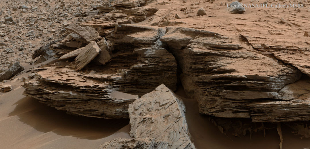 Layered Rocks near Mount Sharp on Mars