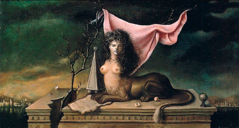 Now on our @Patreon: a new videotaped lecture by photographer and @museumofsex curator Lissa Rivera about sexuality in the work of surrealist Leonor Fini. This and much more available for just $5 a month. Image: Leonor Fini's Petit Sphinx Gardien, 1943-44