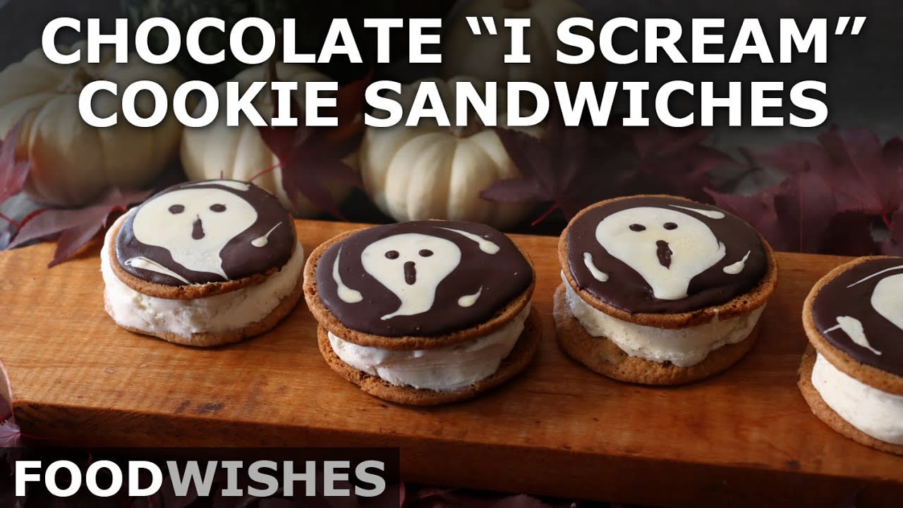 Chocolate "I Scream" Ice Cream Cookie Sandwiches - Food Wishes