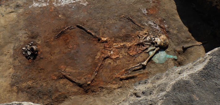 Excavations of a 4th-century B.C. mound in western Russia uncovered the remains of four female Scythian warriors buried with horse tackle and weapons.