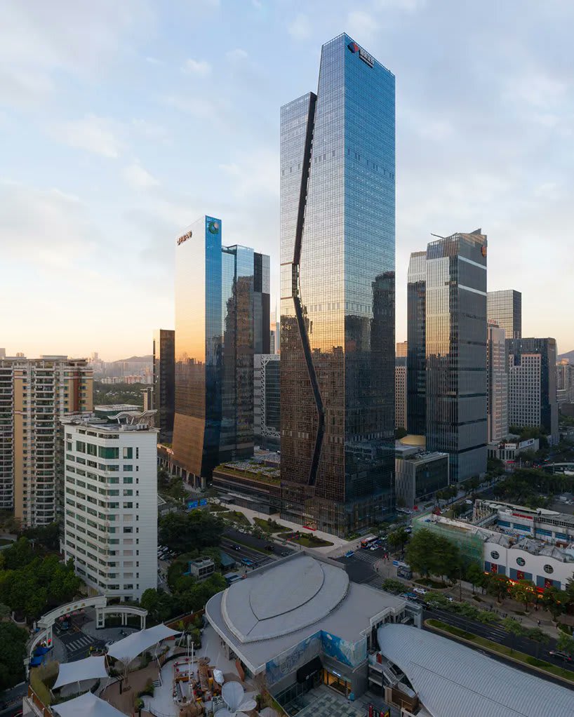 new images are revealed of the fuksas-designed glass tower in shenzhen.