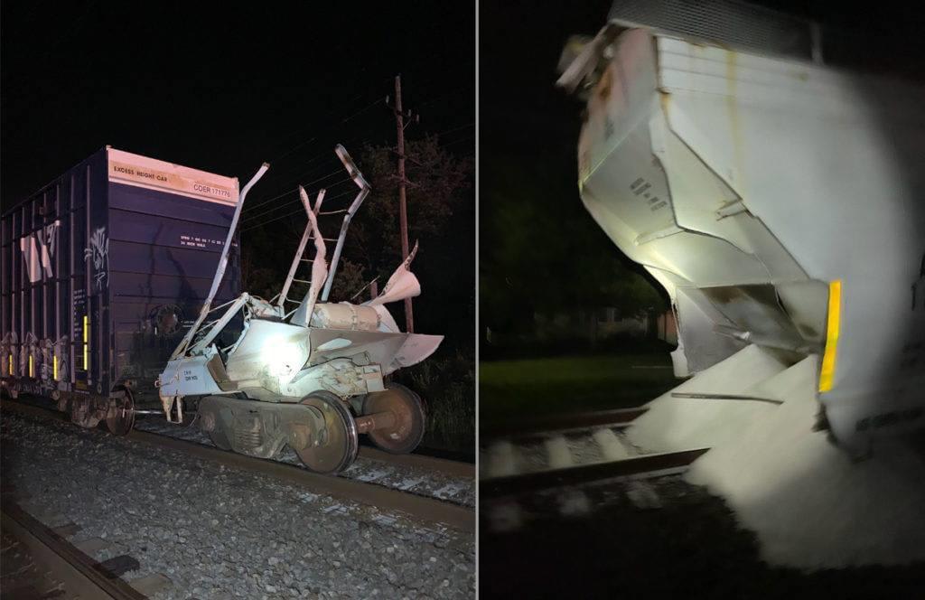 Aftermath of a train car getting ripped apart. Antioch, Illinois (8/22/20)