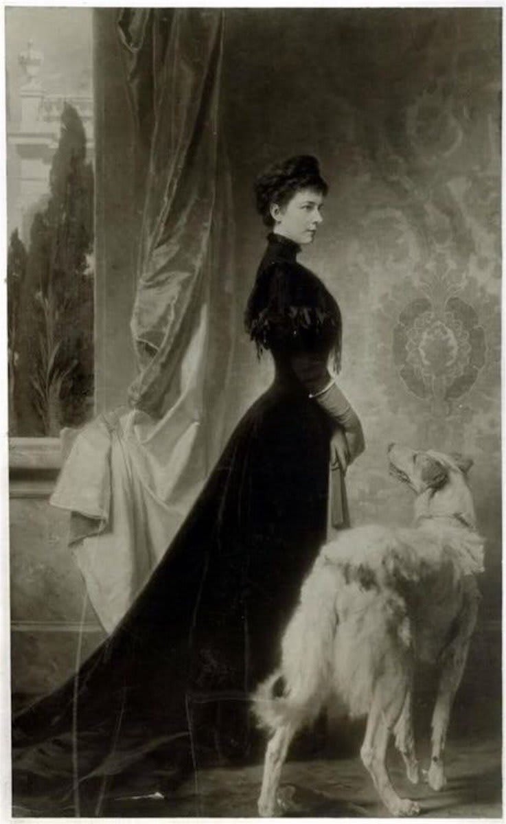 The always elegant Empress Elisabeth of Austria, aka Sissy, shows off her impossibly sleek silhouette c.1898.