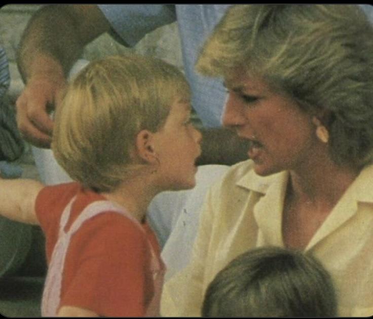 Princess Diana Losing An Argument to Her 7 Year Old Son.Around 1991,