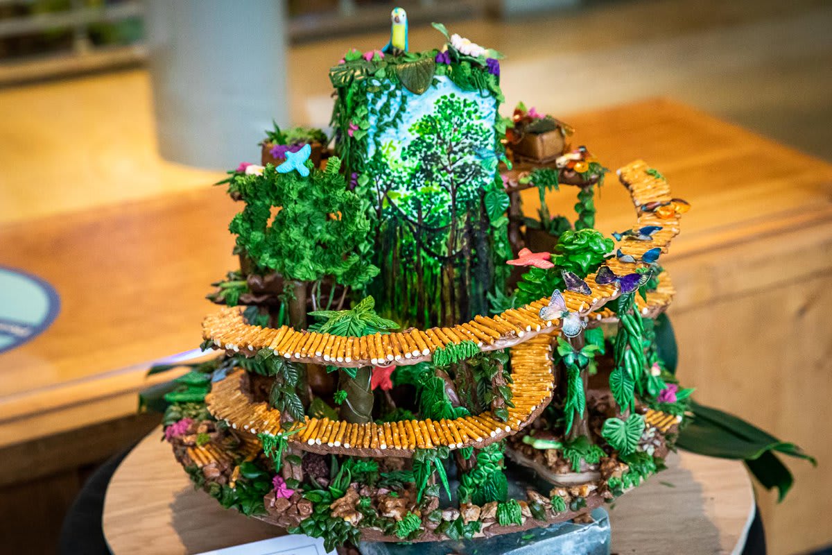 When 3 Academy biologists team up to festively "recreate Osher Rainforest w/many of the animals & plants we care for every day"—✨BOOM. Edible & incredible thanks to: • Creative designer: Tim Wong • Pastry chef: Kelsey Paulling • Structural engineer: Ryan Schaeffer