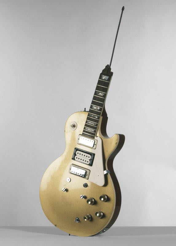 Gibson Les Paul guitars' design are categorised by it's solid mahogany body with a carved maple top and gender transcending versatility. This Les Paul guitar was famously smashed by The Who guitarist Pete Townshend .
