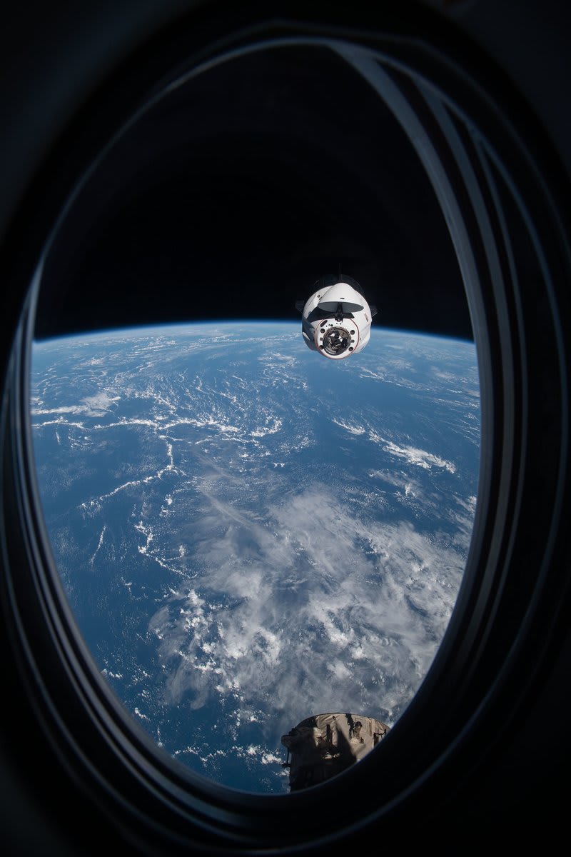 POTD: The SpaceX Crew Dragon Endeavour is pictured as they approached the International Space Station. Did you watch the launch of Crew-2 in April? : NASA Johnson