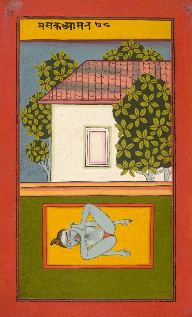 Weekend yoga... From a series of 19th-century Indian paintings on hatha yoga. More here: