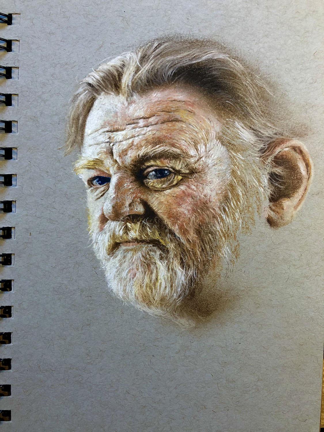 I tried to use pastel for portrait today. It was surprisingly easy to work with compared to wax/oil pencil. A perfect balance between paint and dry medium.