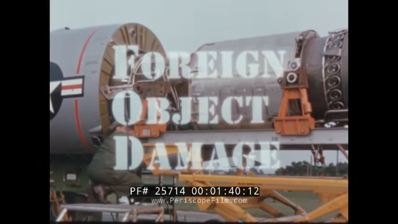 FOD FOREIGN OBJECT DAMAGE OF AIRCRAFT F-105 THUNDERCHIEF 25714