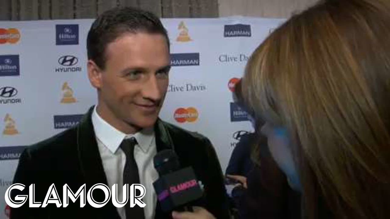 Ryan Lochte Teaches Us How to Say "Jeah!" and More at the Clive Davis Grammy Party - Glamour