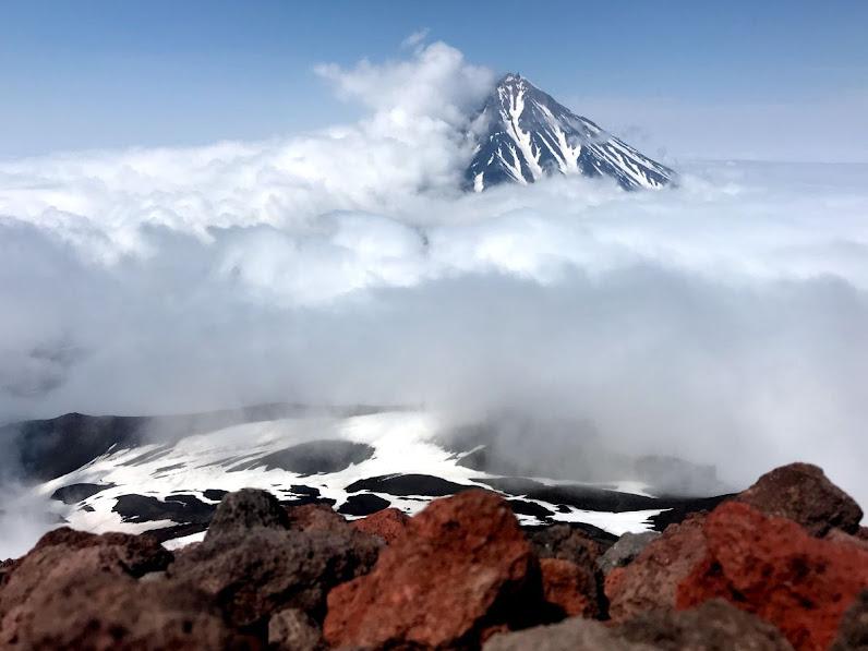 Koryaksky Volcano seen from the top of Avachinsky Volcano, Kamchatka, Russian Far East