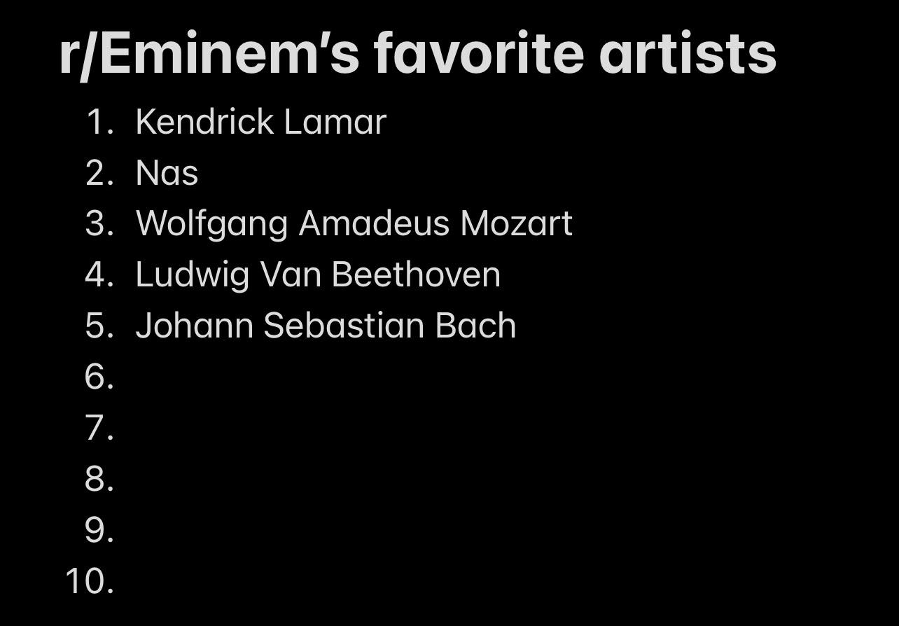 So I can’t add The Pirates of the Caribbean Soundtrack even tho it won cuz 1) it’s a soundtrack not an artist lmao and 2) it has multiple artists and we’re doing 1 by 1 here so I can’t count it in the tier list so 2nd winner goes to Johann Sebastian Bach for 5th! Sorry y’all 🥺, next round let’s go 🤣