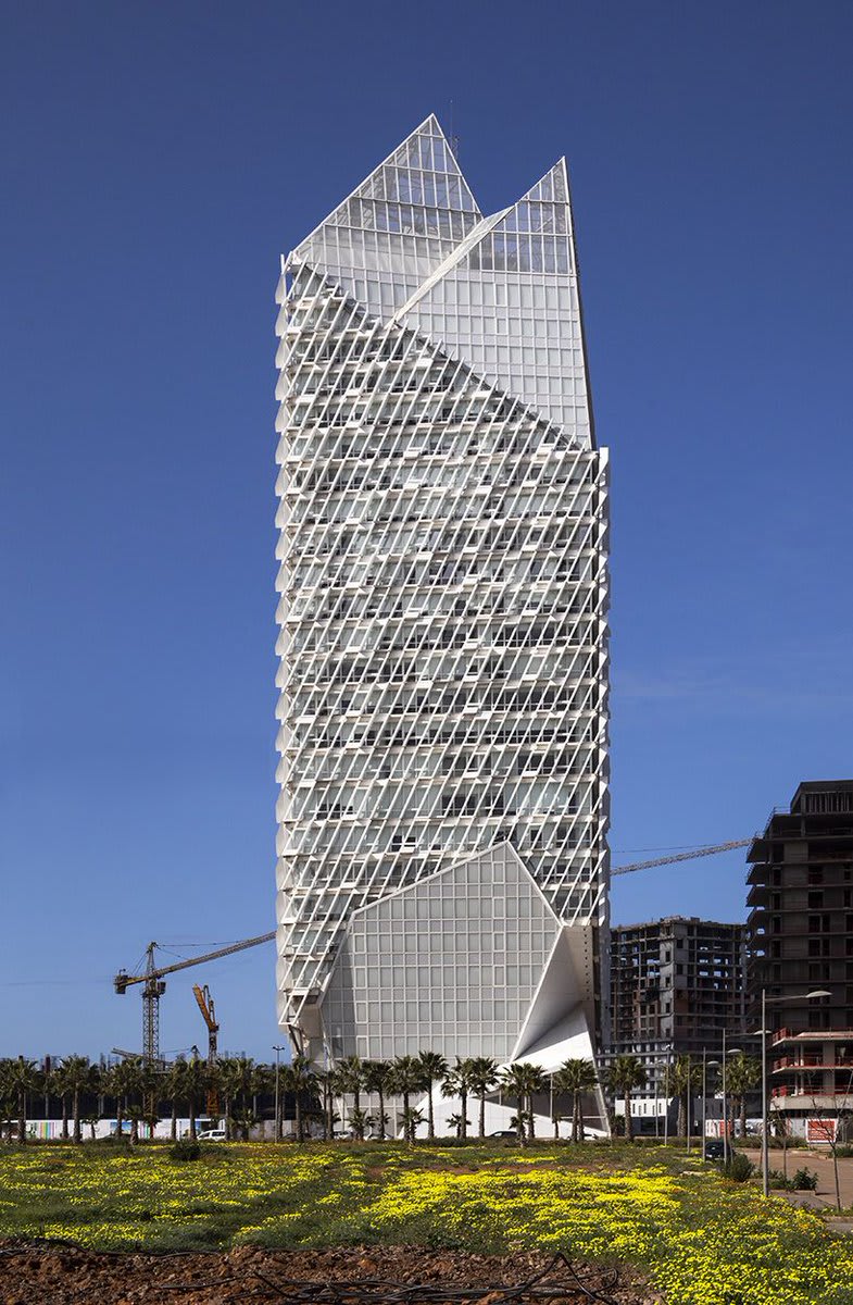 @M0rphosis clads casablanca finance city tower with protective brise-soleil façade