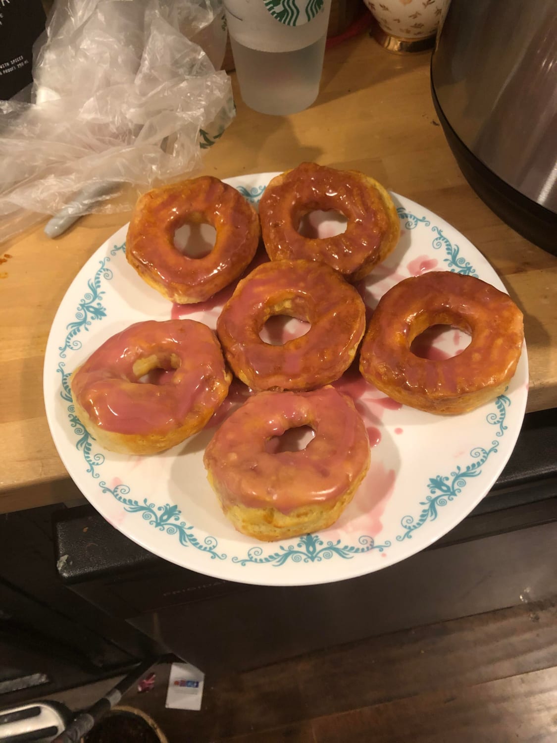 Instant pot pomegranate glazed donuts
