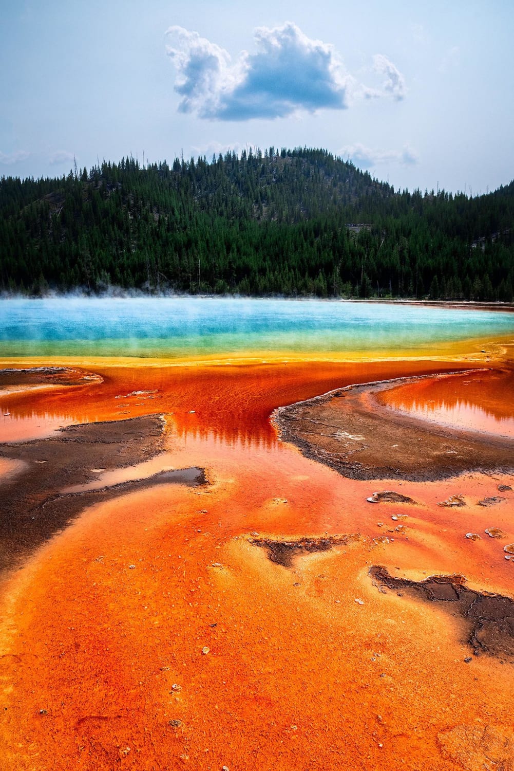 What you don’t see are the 100s of people to my left and right. The Grand Prismatic Spring. Yellowstone NP, WY.