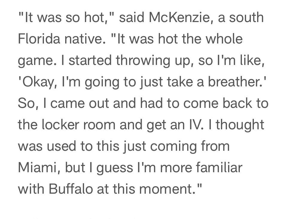 How hot it truly was for the guys yesterday. McKenzie is from south Florida and the heat still made him puke.