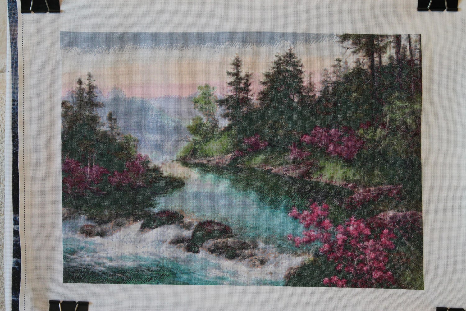 [FO] Finished cross stitch took a period of 9 months, 41 colors flosses, 74229 stitches done over. Pattern is self drafted