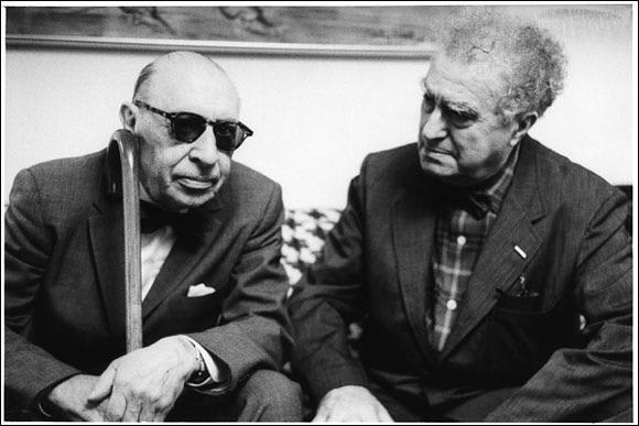 Igor Stravinsky and Edgard Varèse. Early 1960s?