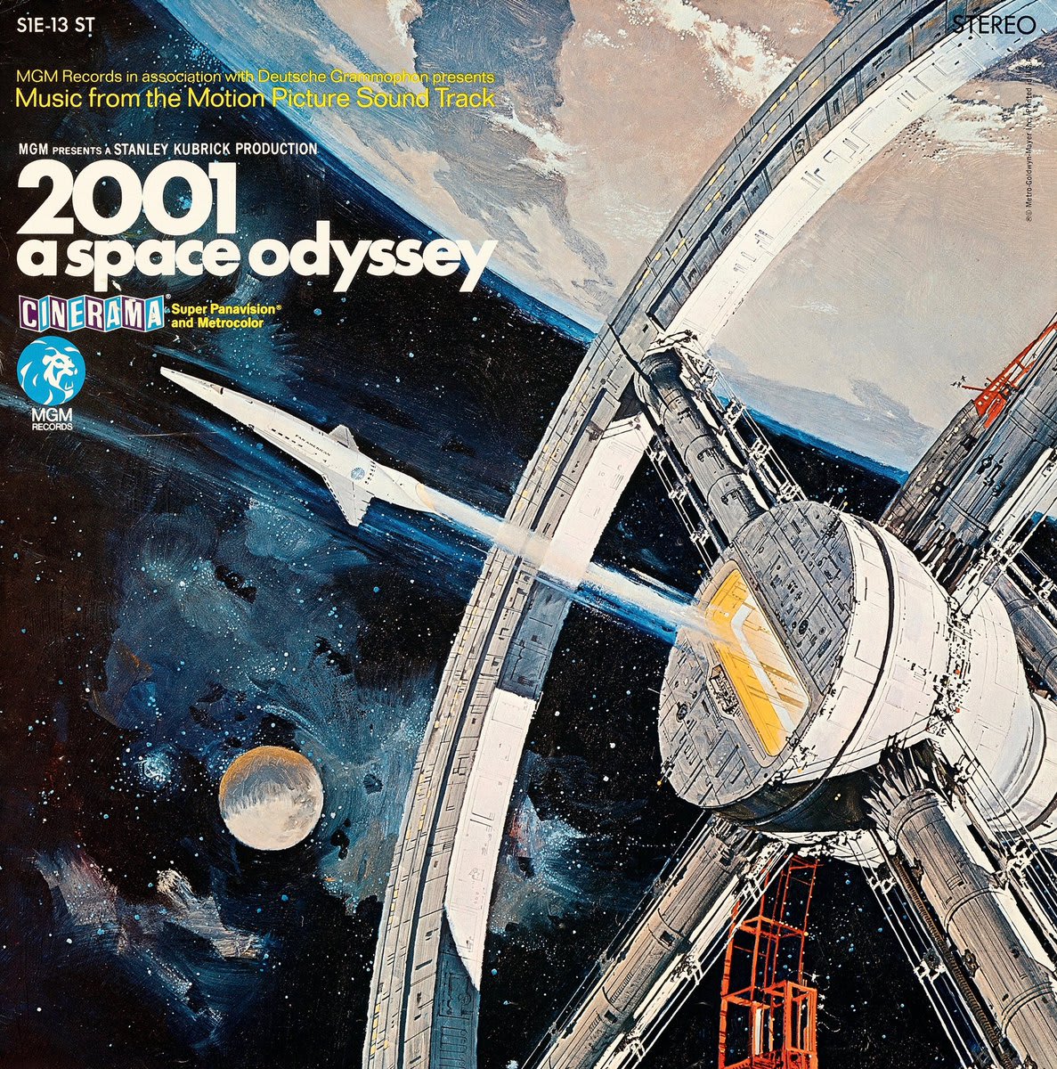 Record store poster for the “2001: A Space Odyssey” soundtrack, 1968. Art by Robert McCall.