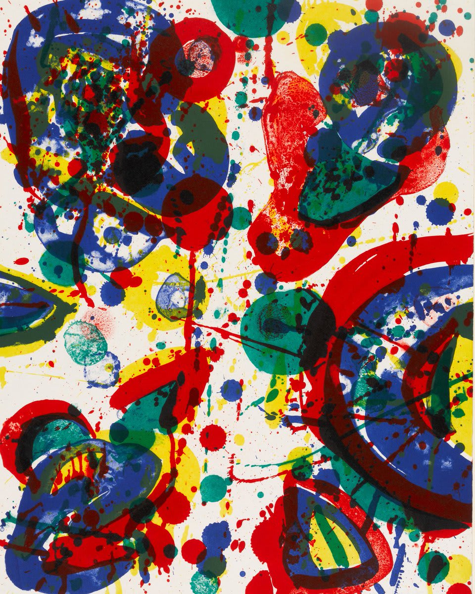 Happy IndependenceDay from MoMA! Fireworks courtesy of #MoMACollection. : #SamFrancis. “Firework” (detail) 1963. Lithograph.